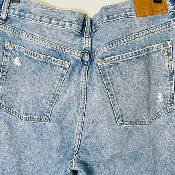 Madewell Low Slung Straight Leg Light Wash Button Fly 100% Cotton Denim Jeans 29 - Picture 7 of 11